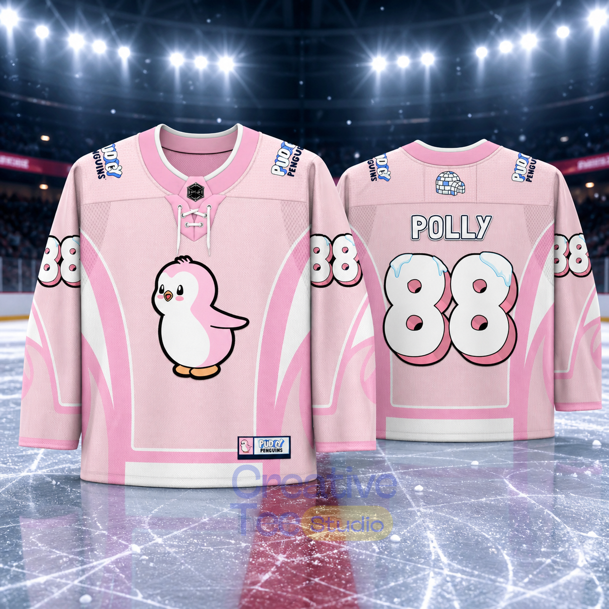 Pudgy Penguins Special Edition Hockey Jersey – Pink