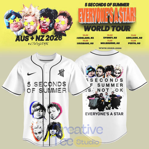 5 Seconds of Summer Everyone’s A Star! World Tour 2026 Special Baseball Jersey