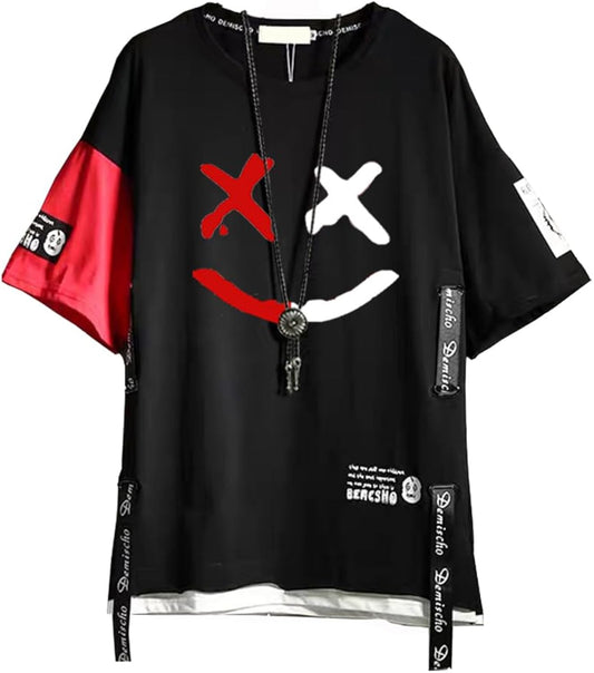 Men’s T-Shirts Techwear Japanese Streetwear Hip Hop Short Sleeve Shirts for Men
