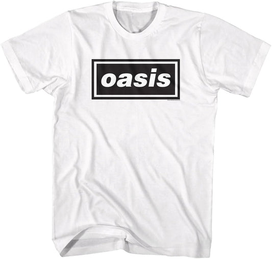 Oasis Band T Shirt Logo Adult White Short Sleeve Britpop 90s Rock Music Graphic Tees