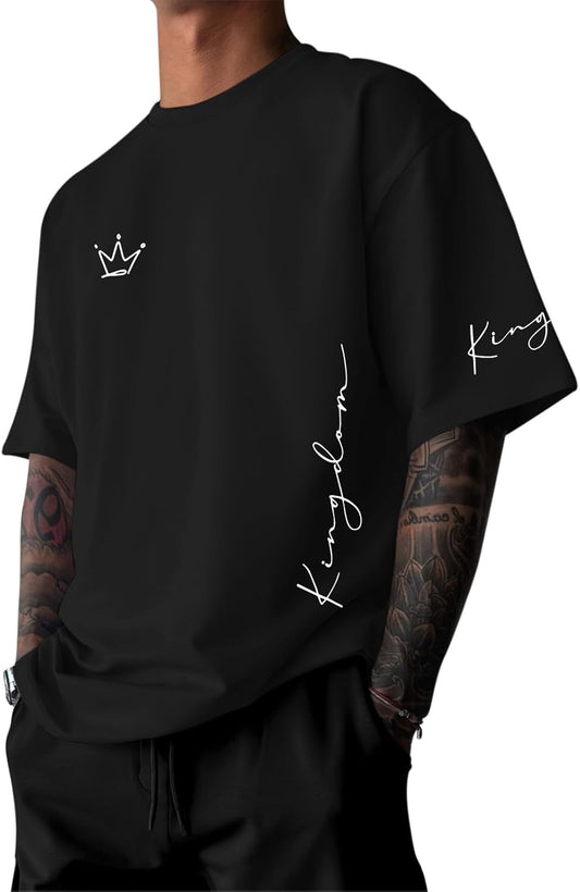 Men's King Shirt Graphic Tees Designer Printed T Shirts Urban Letter Oversized T-Shirt Streetwear Casual Loose Tops