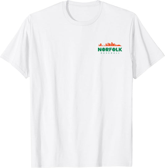 Norfolk Baseball Minimalist City Skyline Baseball Lover T-Shirt