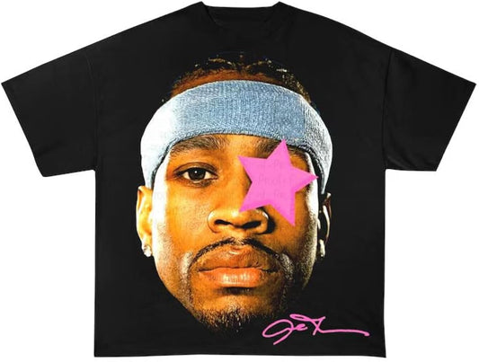 AI Allen Basketball Star Streetwear Vintage Style T-Shirt Black