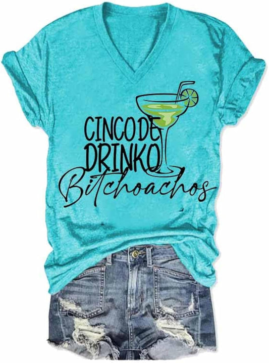 Cinco De Drinko Bitchachos Tshirt Women Cinco De Mayo Shirt Mexican Funny Tee