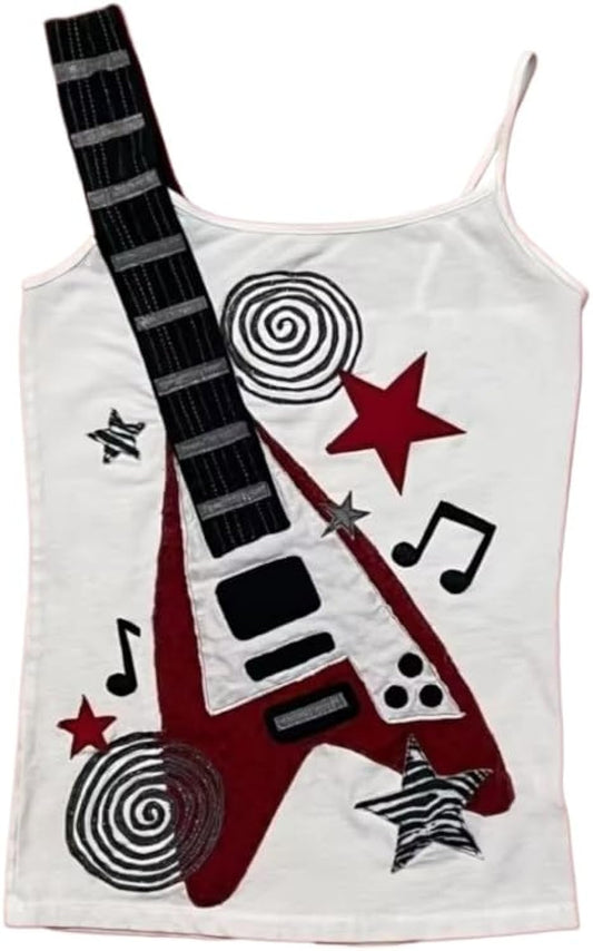 Whimsy Twee Clothes Whimsigoth Graphic Guitar Top Y2k Grunge Streetwear Emo T Shirt