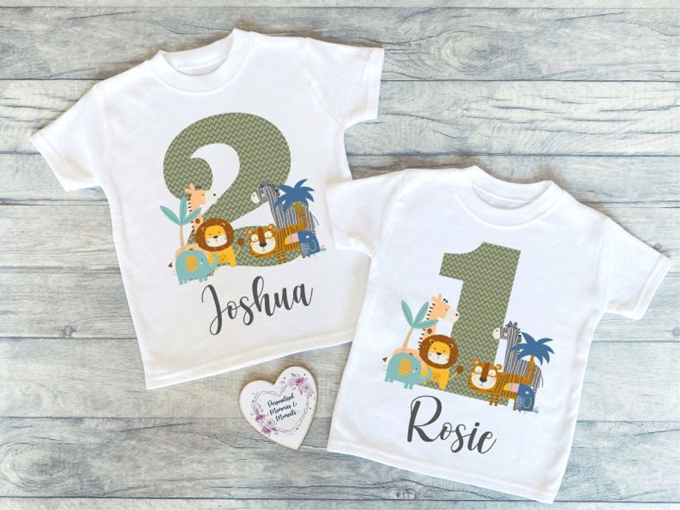 Personalised Jungle Themed Birthday T-shirt