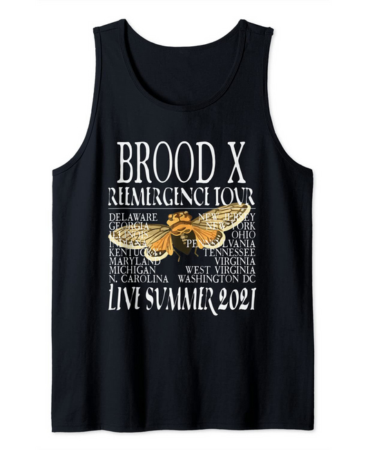 Cicada Men's Tank Top Brood X Reemergence Tour Live Summer 2021