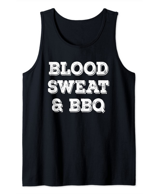 Blood Sweat & BBQ Funny Barbecue Tank Top
