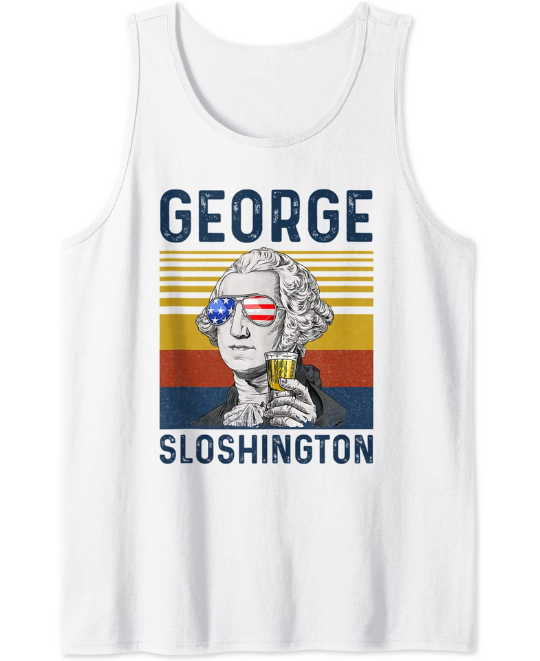 4th of July George Sloshington Washington Tank Top