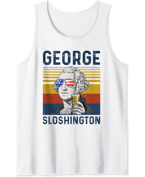 4th of July George Sloshington Washington Tank Top