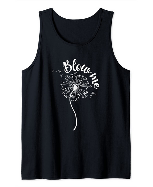 Blows Me Dandelion Flower Pattern Making A Wish Tank Top