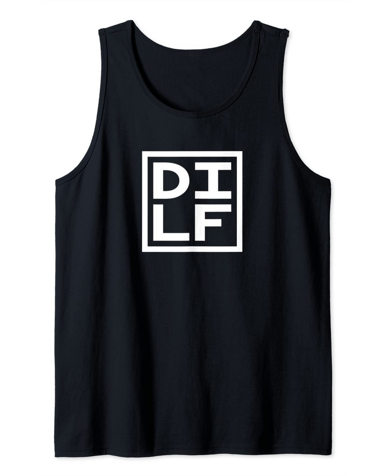 DILF Dad Square Design Tank Top