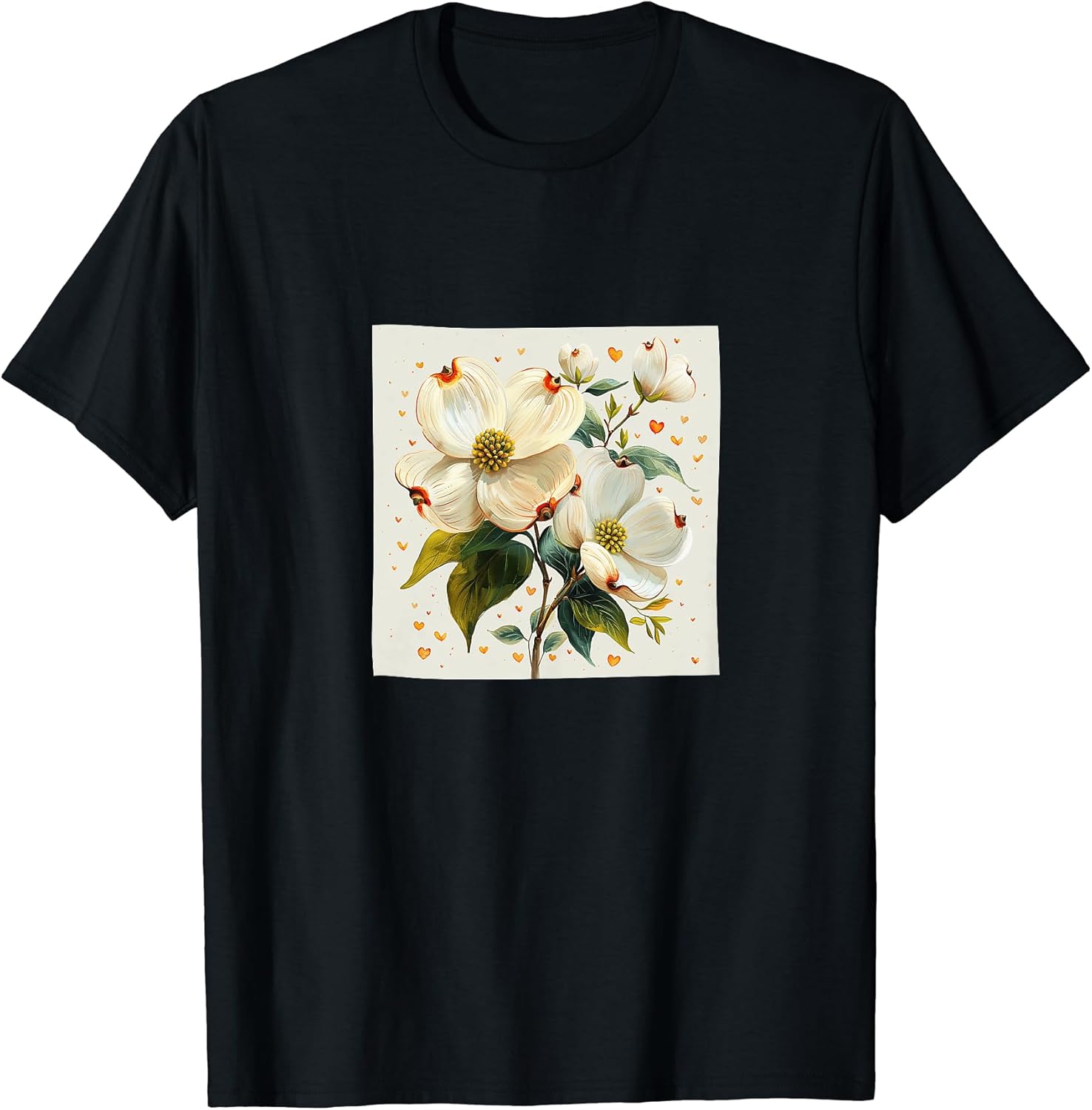 Dogwood Flowers With Hearts Around Boho Merch