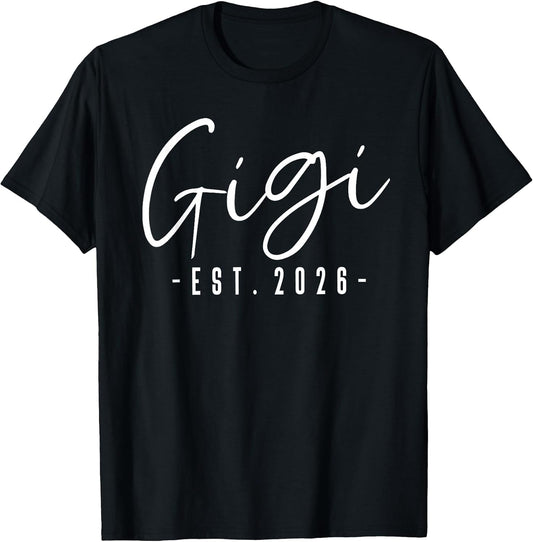 Gigi Est 2026 Minimalist Elegant Font T-Shirt