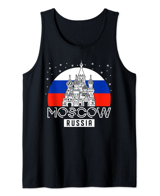 Moscow Russia Red Square Skyline Landmarks Tank Top