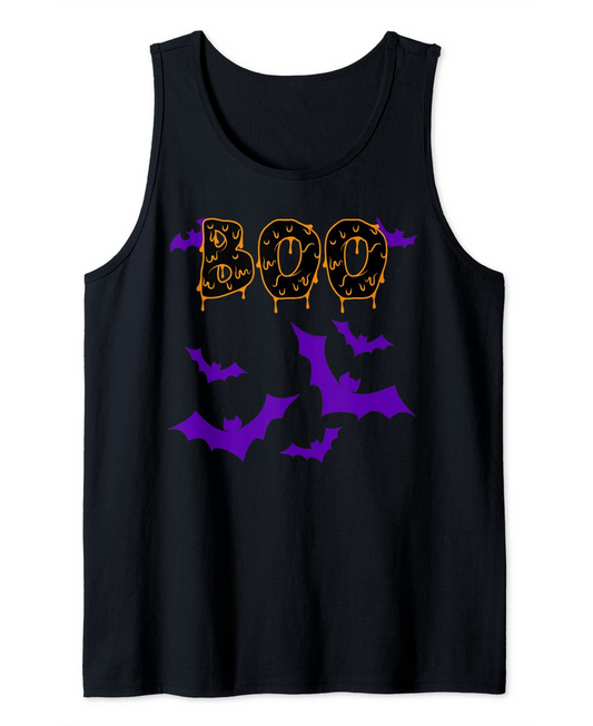 Boo Halloween Flying Vampire Bat Creepy Tank Top