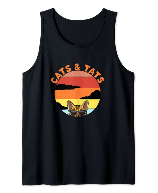 Cats and Tats - Funny Tattoo Bengal Cat Lover Tank Top