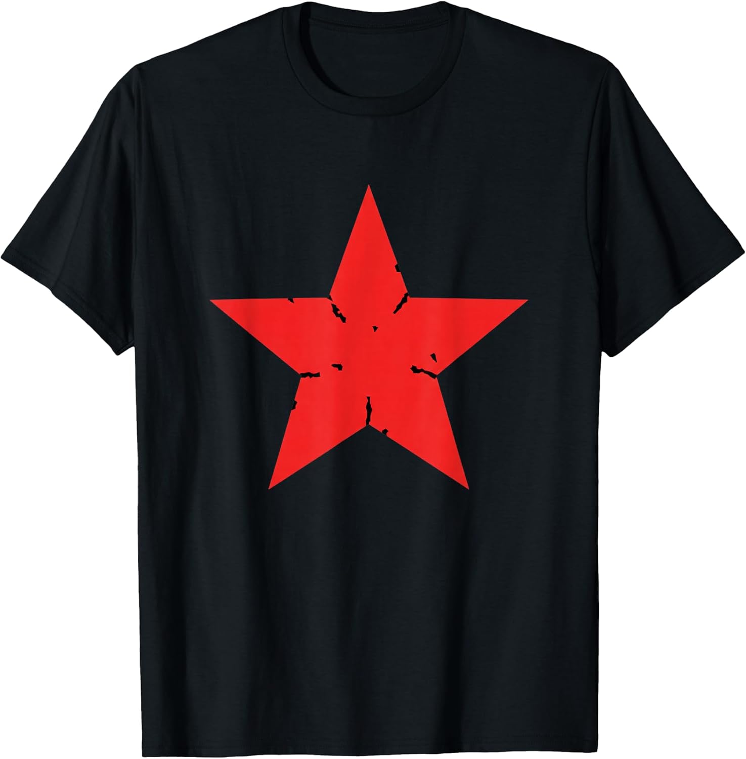 Red Distressed Star Vintage Nostalgia Retro Punk 80S 90S T-Shirt