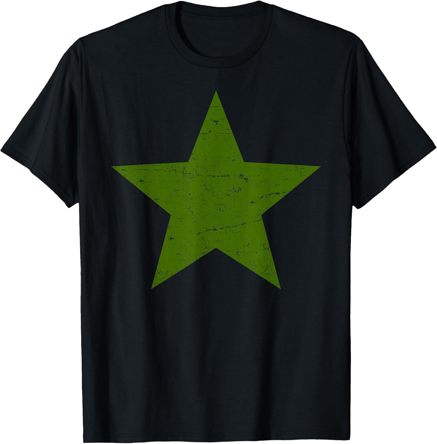 Grunge Alternative Distressed Green Star 90s rock music T-Shirt