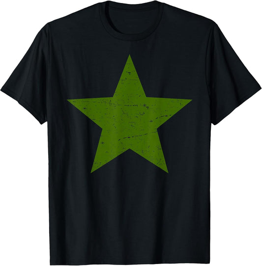 Grunge Alternative Distressed Green Star 90s rock music T-Shirt
