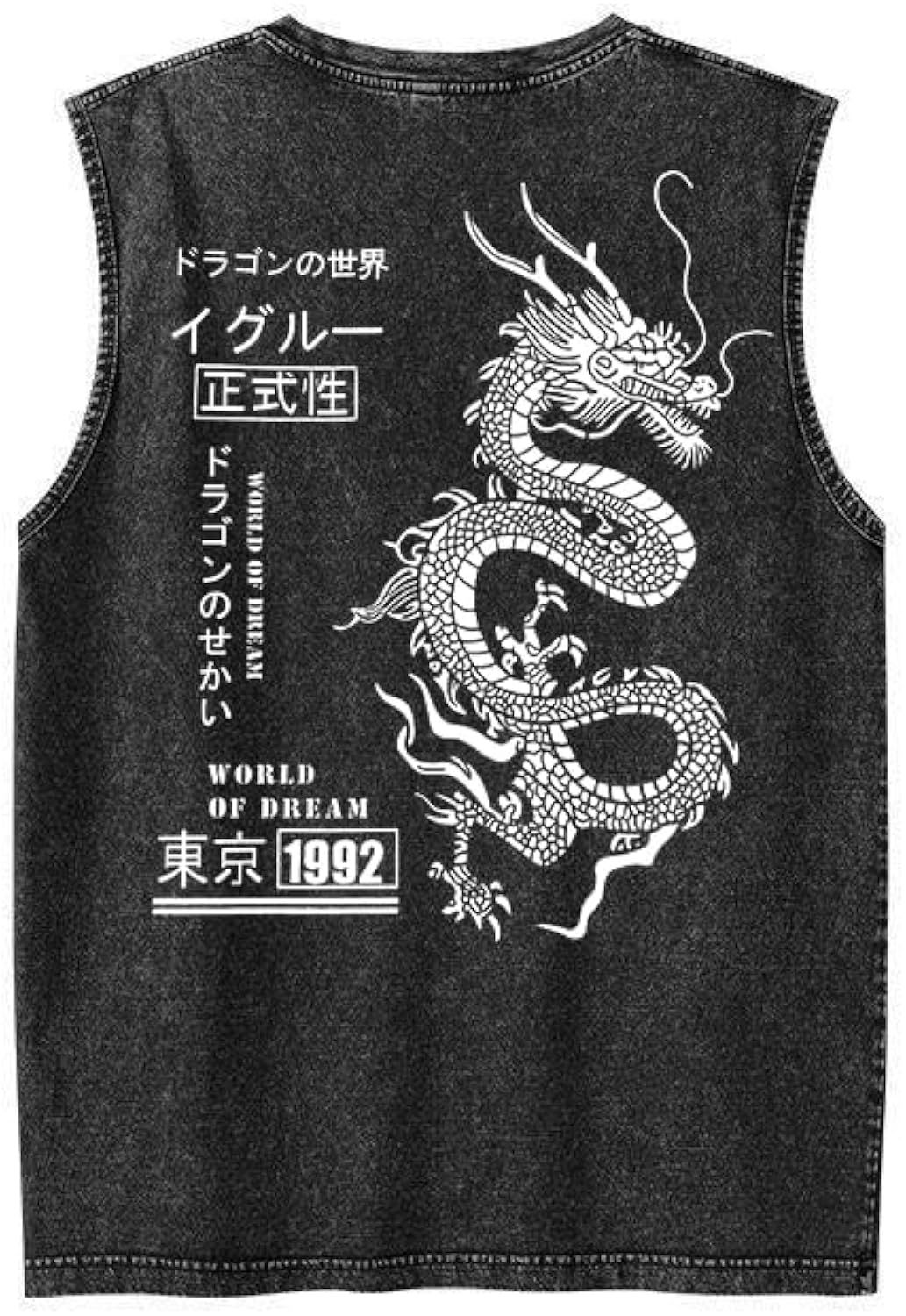 Men's Graphic Tank Tops Washed Sleeveless Tee Shirts Summer Vintage Cotton Streetwear (S-2XL)