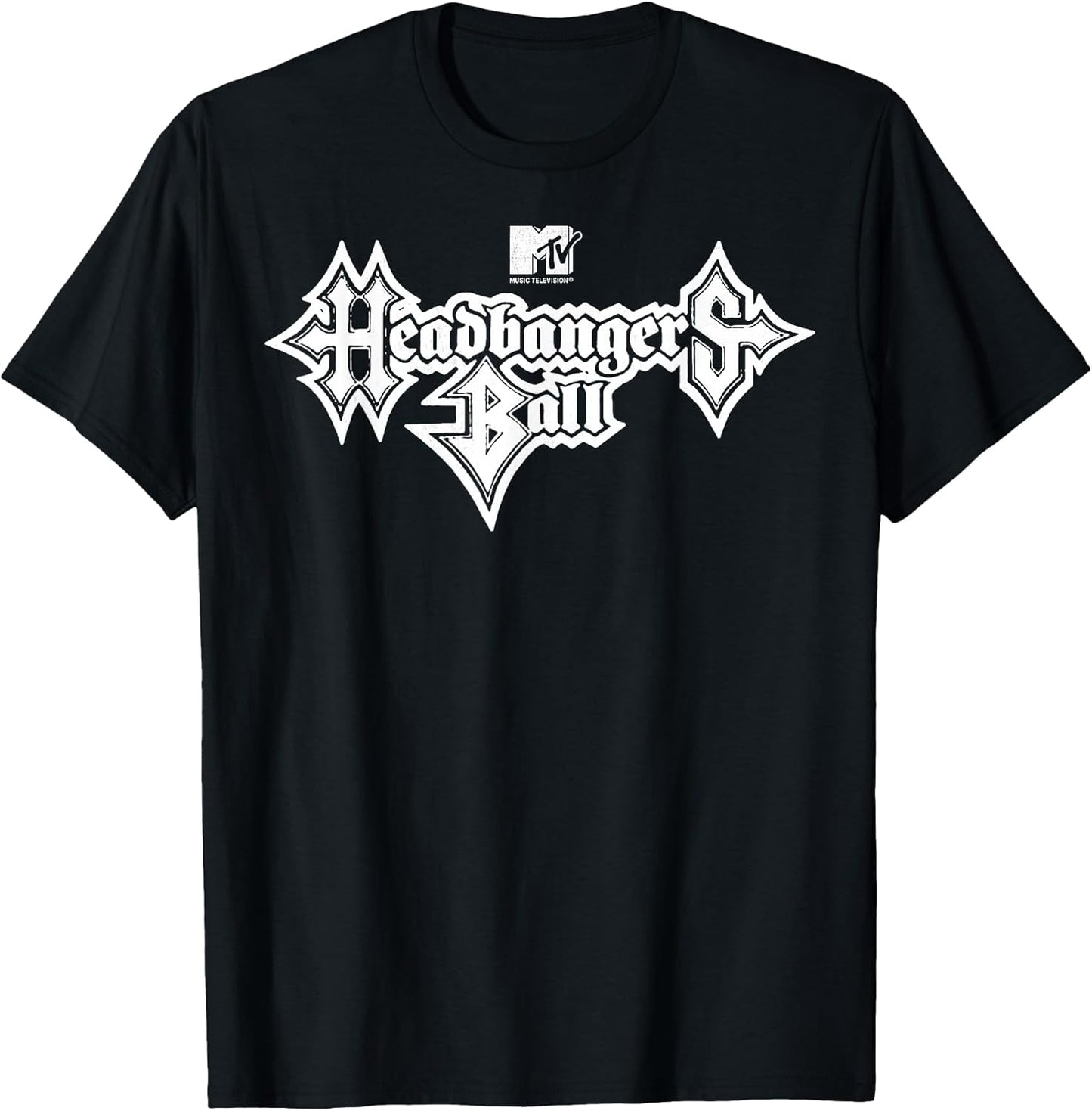 Headbangers Ball: Classic Fit, Round Neck, Short Sleeve Black Metal Text T-Shirt