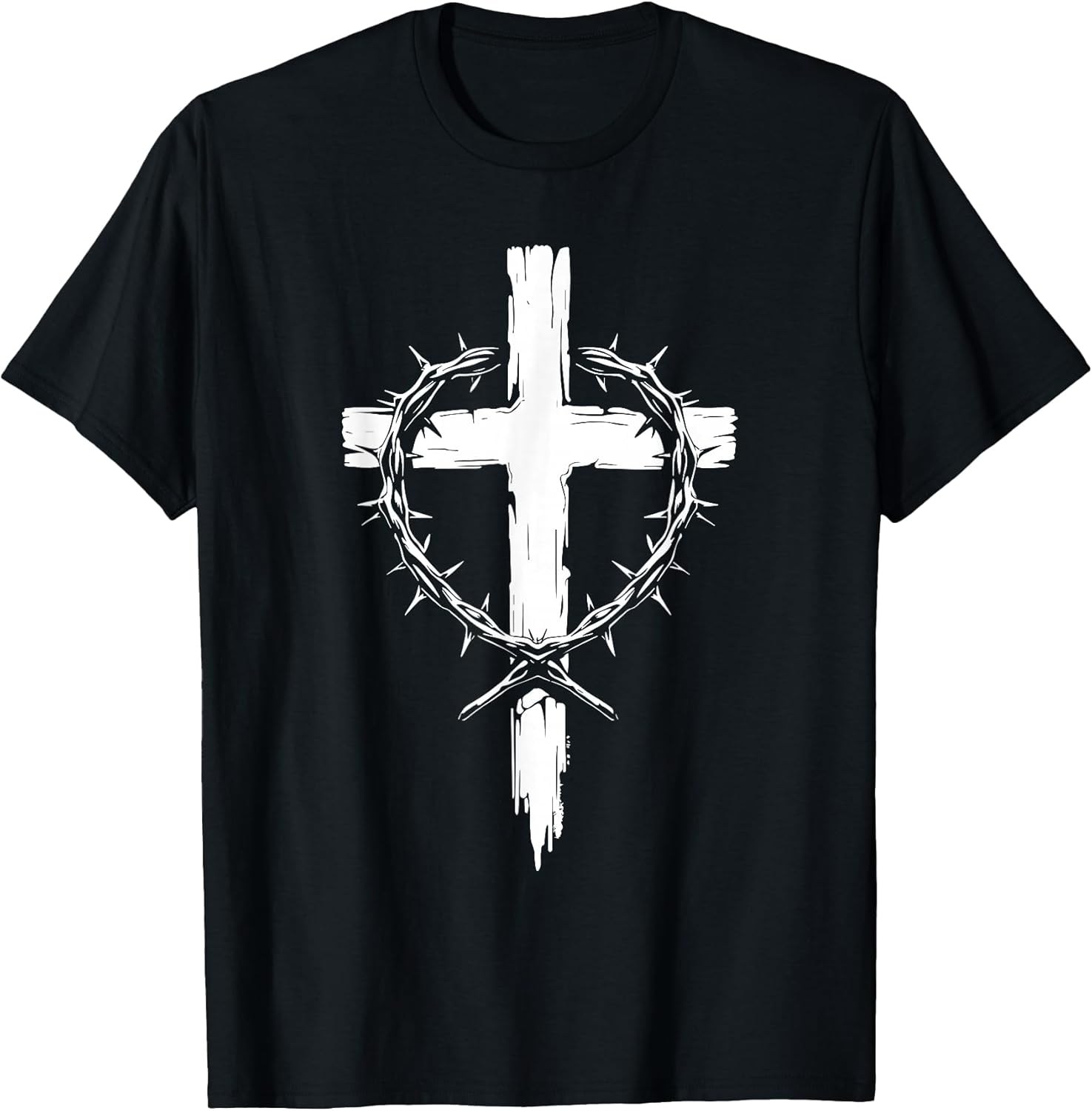 Christian Cross Punk Art Style Crown of Thorns Jesus Christ T-Shirt