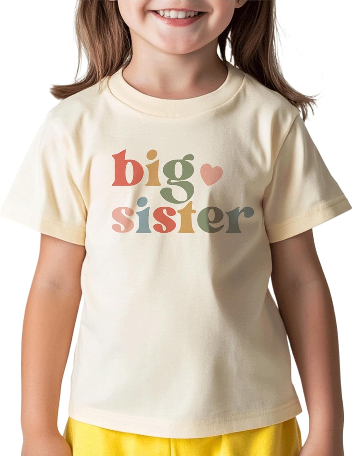 Big Sister Shirt for Girls Toddler Kids Pregnancy Announcement Promoted to Big Sis T-Shirt Summer Short Sleeve Top