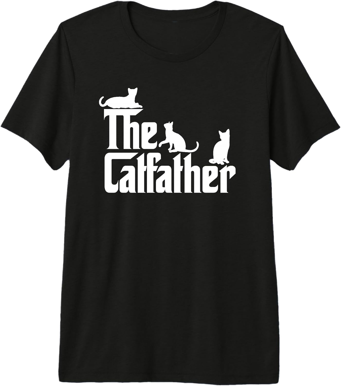 The CatFather Funny Cat Dad T Shirt Cat Lover Gifts for Men Premium Tri-Blend T-Shirt