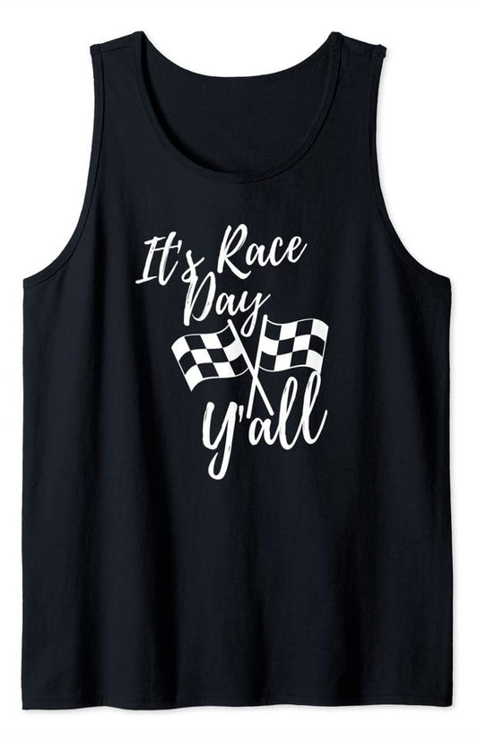 It's Race Day Y'all Checkered Flag Racing Track Tank Top