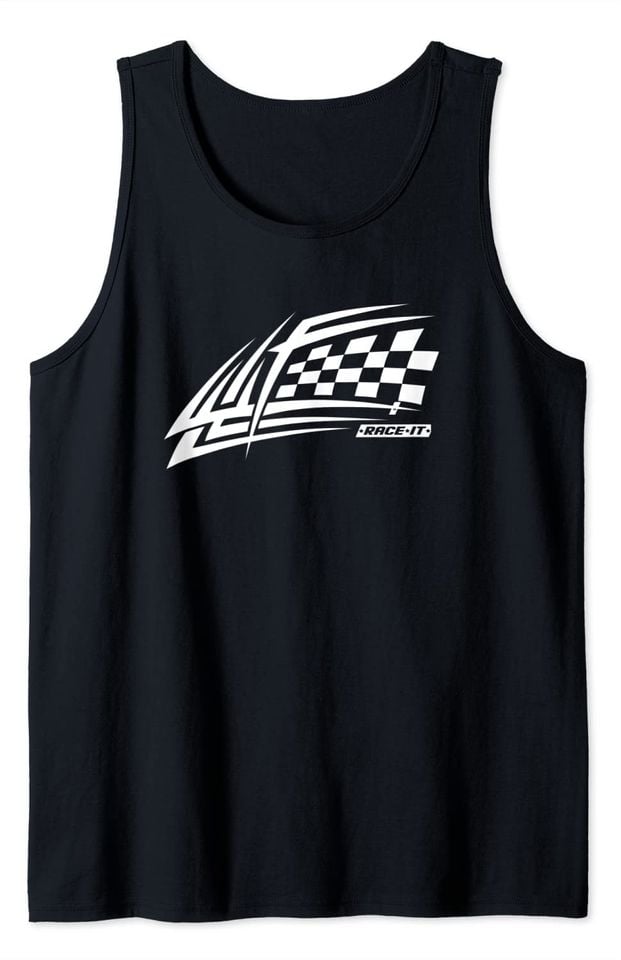 Stock Car Dirt Track Racing Race It Checkered Flag Tank Top