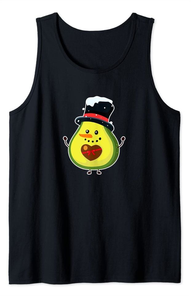 Mamacado Christmas Cute Avocado Snowman Pregnant Mother Day Tank Top