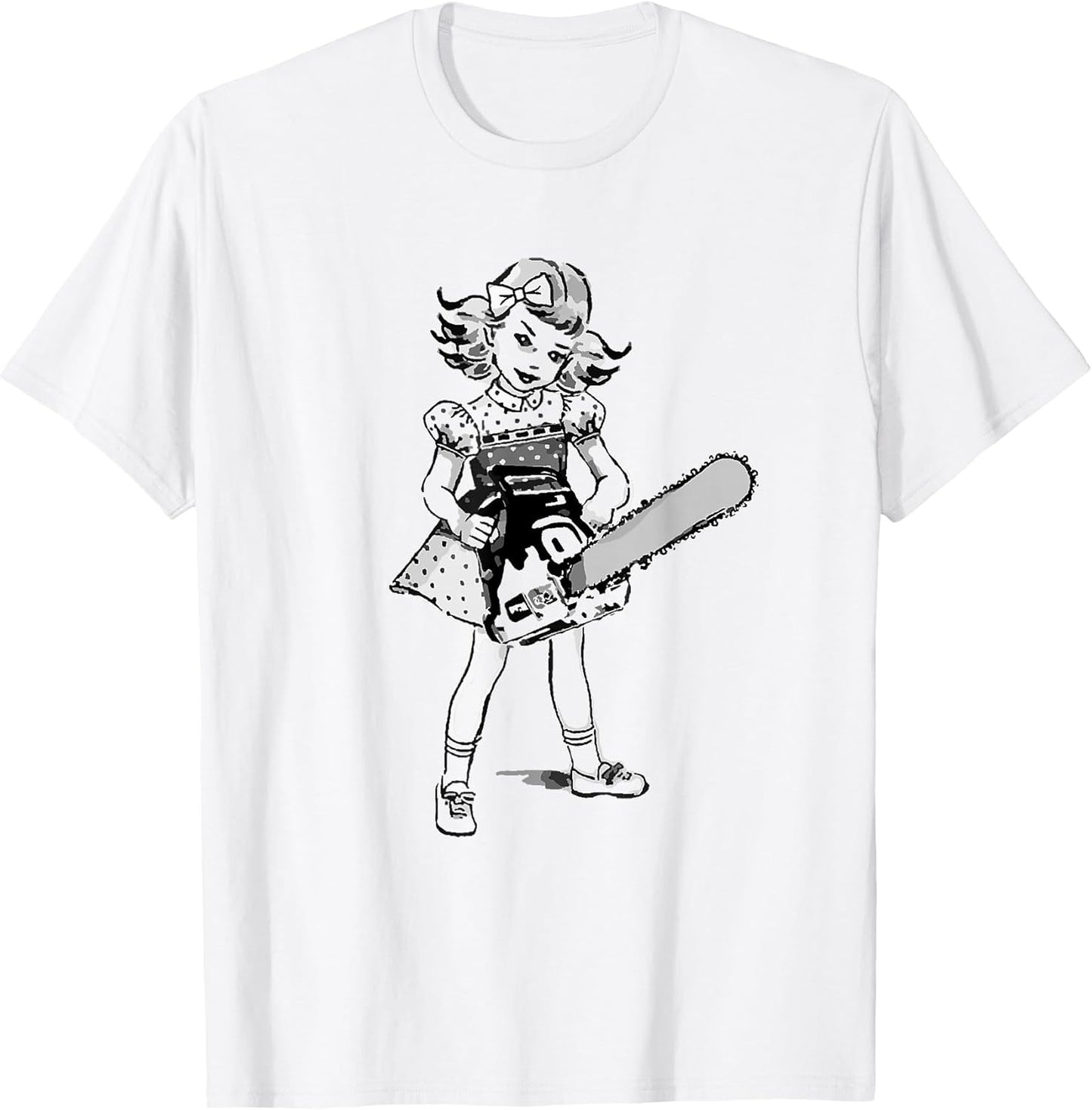 Chainsaw Girl Punk Goth Horror Fan T-Shirt Small
