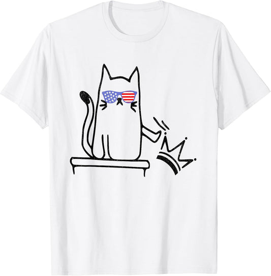 Cat No Kings in America Funny Political Cat Lady T-Shirt