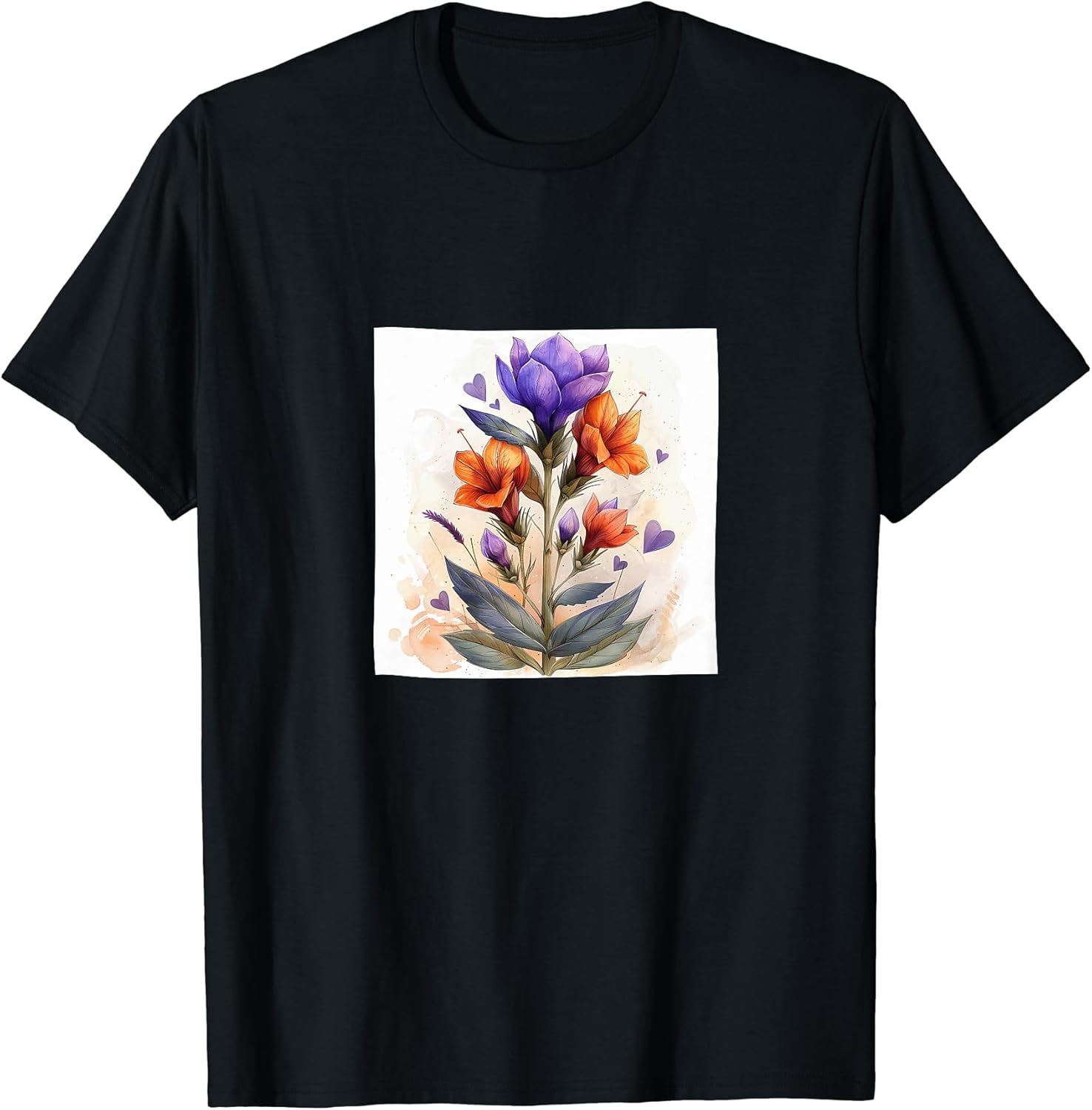 Lobelia Flower With Hearts Around Boho Style Merch