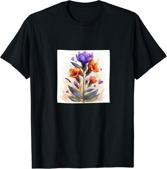 Lobelia Flower With Hearts Around Boho Style Merch
