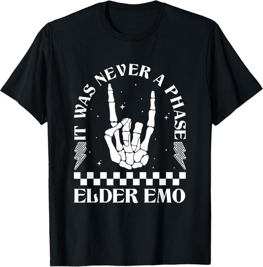 Vintage Elder Emo Club It was Never A Phase Goth Emo Music T-Shirt