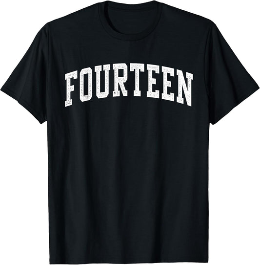 Fourteen Minimalist 14th Birthday Design 14-Year-Old T-Shirt
