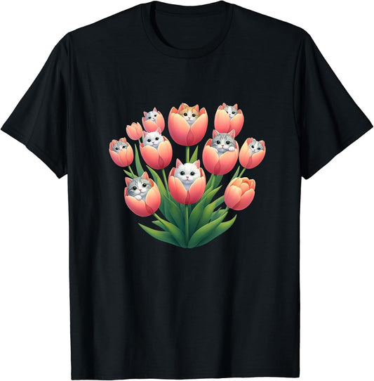 Cat & Tulip Flower Lovers Gifts For Women