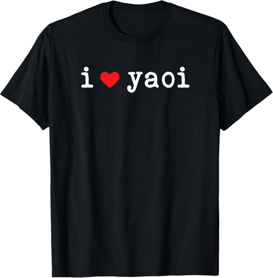 I Love Yaoi Funny Love Red Heart Minimalist T-Shirt