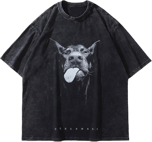 Laixton Men's Graphic Tees Shirt Unisex Cotton Oversized T-Shirt Short Sleeve Vintage Streetwear Casual Tee Top