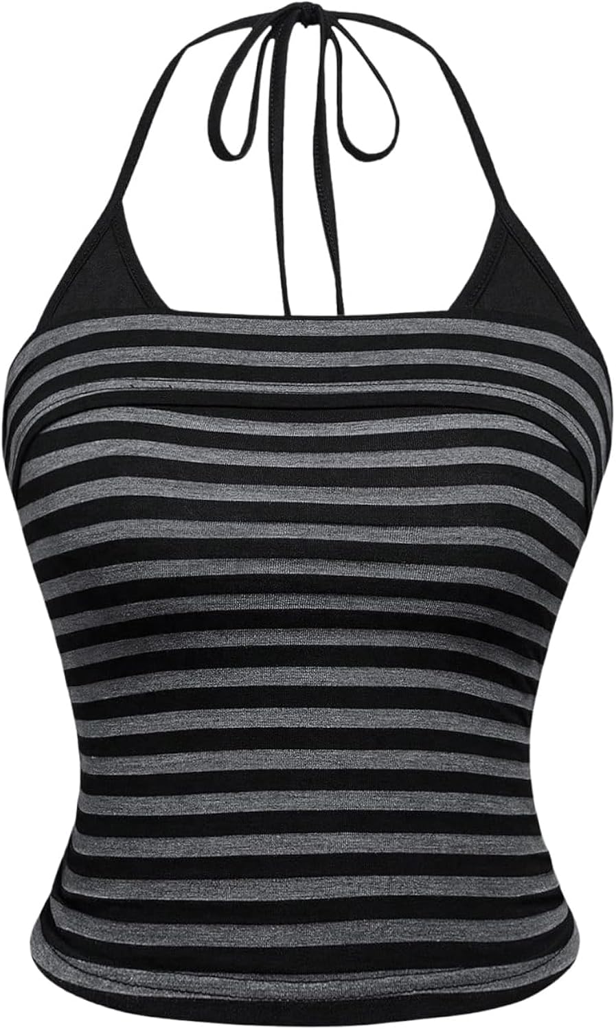 Women's Striped Halter Top Y2k Summer Camisole Grunge Slim Fit Going Out Crop Tops