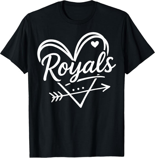 Retro Cute Royals Heart Arrow Design Gift for Men Women Kids T-Shirt