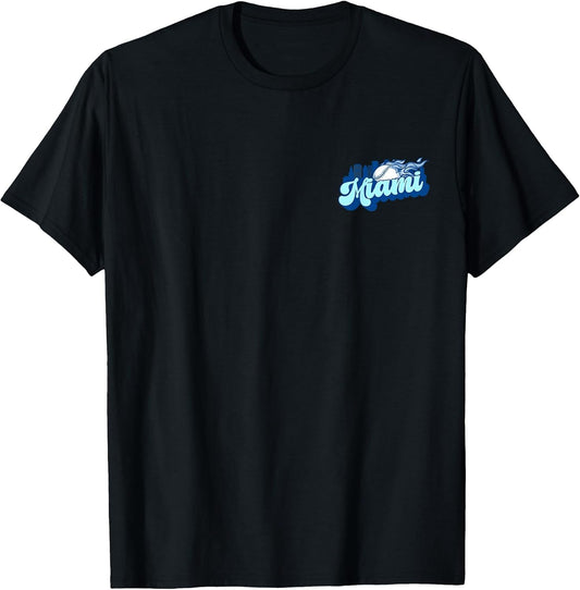 Miami Baseball Minimalist City Skyline Baseball Lover T-Shirt