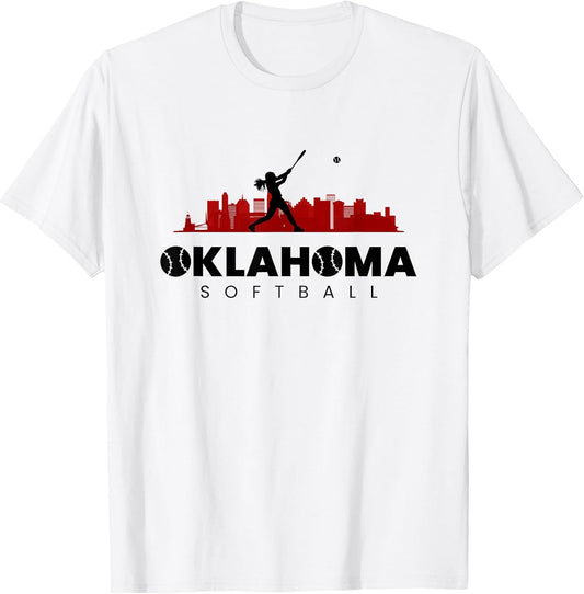 Oklahoma Minimalist Vintage Softball Lover T-Shirt