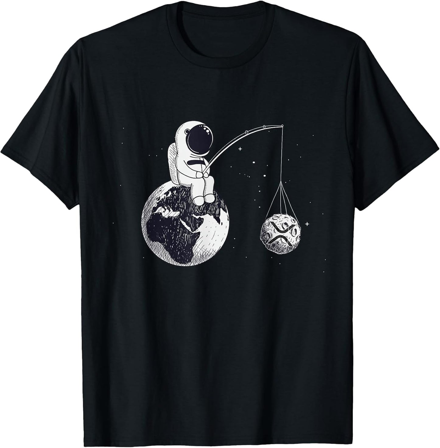 Astronaut Fishing The XRP Logo Crypto Moon