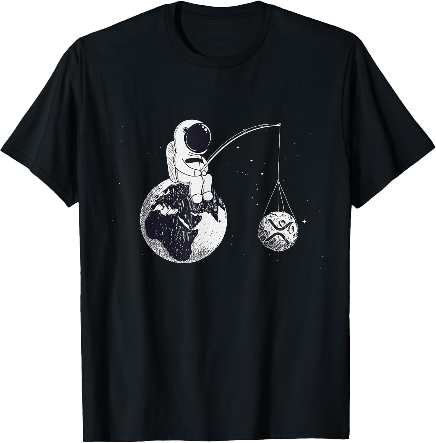 Astronaut Fishing The XRP Logo Crypto Moon