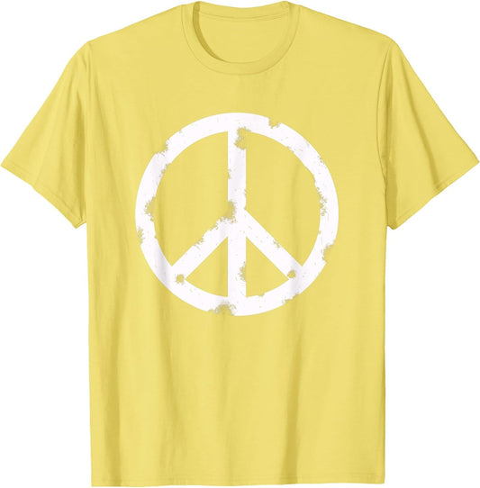 Distressed Hippie Peace Sign T-shirt Cool Vintage Hippy Tee