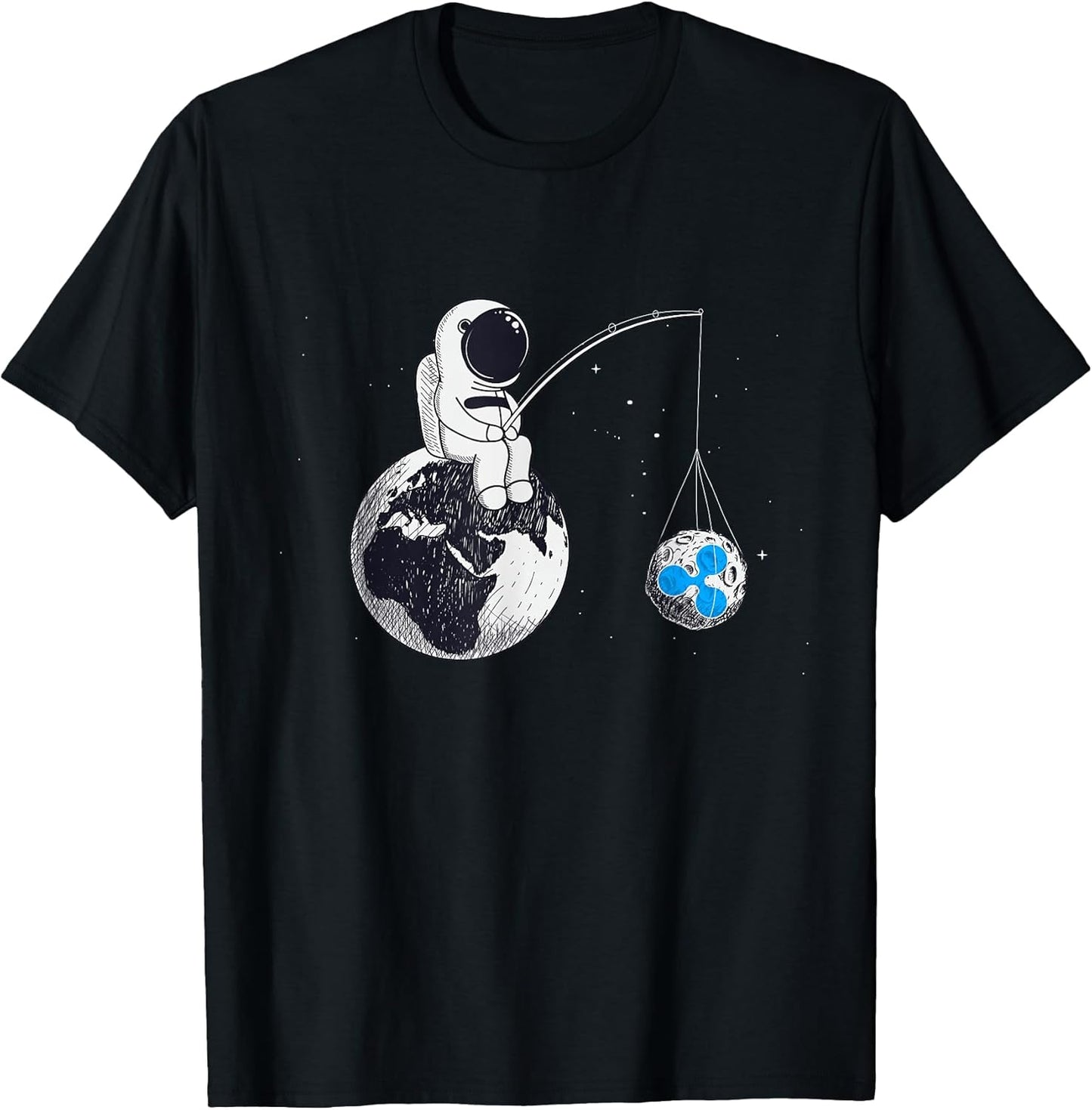 Astronaut Fishing The Ripple XRP Logo Crypto