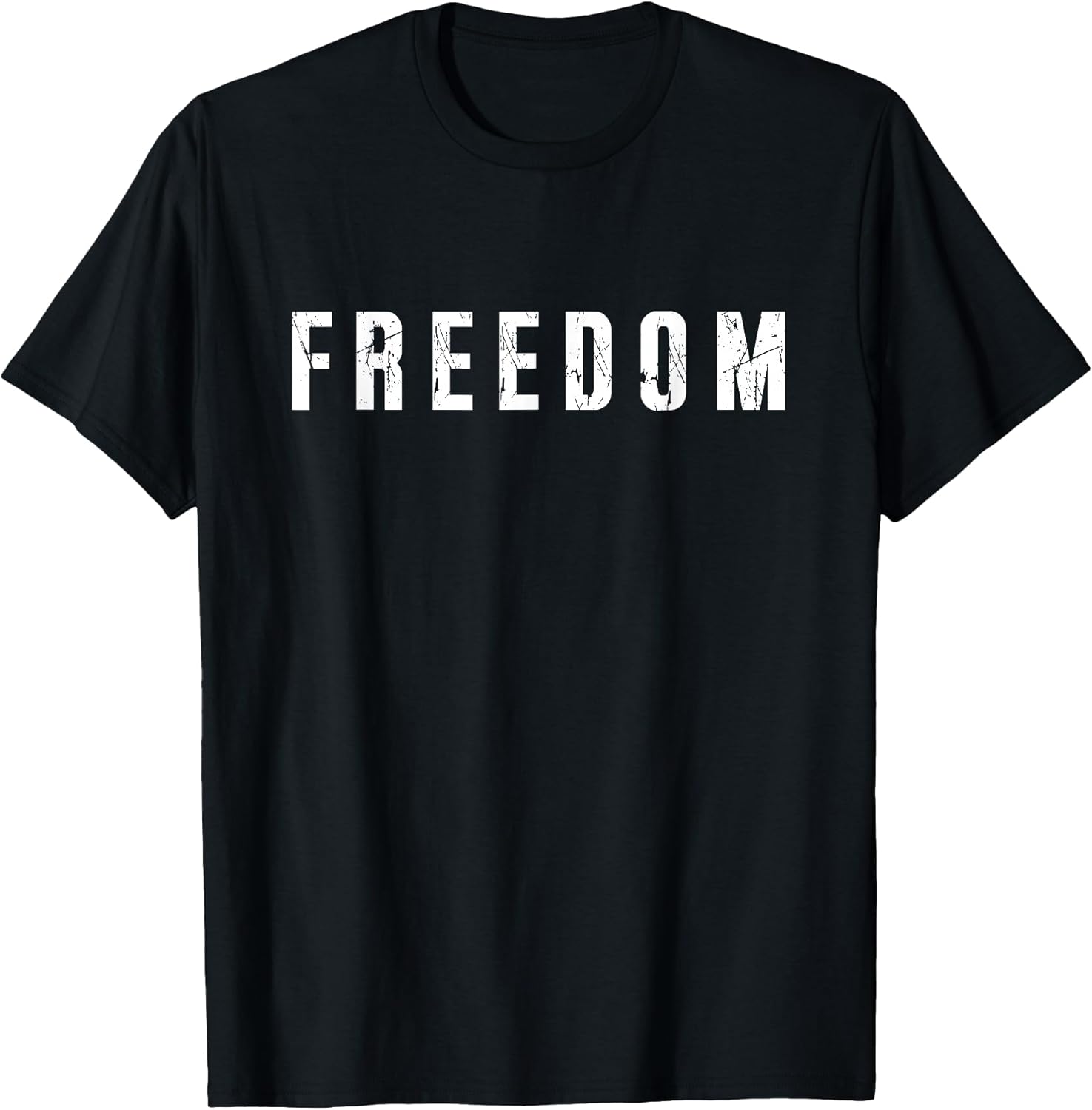 Freedom Text Minimalist Design Bold Typography Graphic T-Shirt